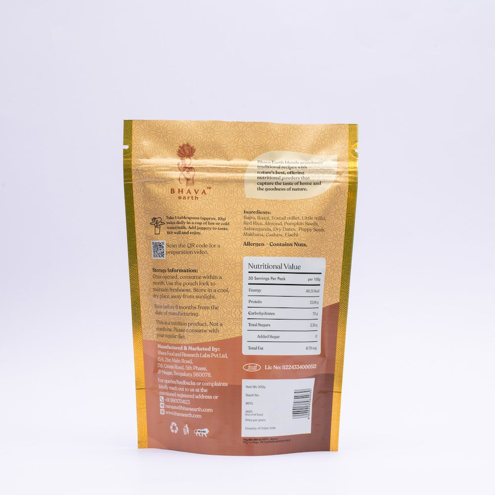 BhavaEarth Wellness Everyday | Sleep & Immunity Booster | Natural Night Drink | 300g | 30 Servings
