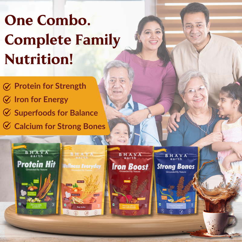 
                  
                    IRON BOOST + PROTEIN HIT + STRONG BONES + WELLNESS EVERYDAY
                  
                