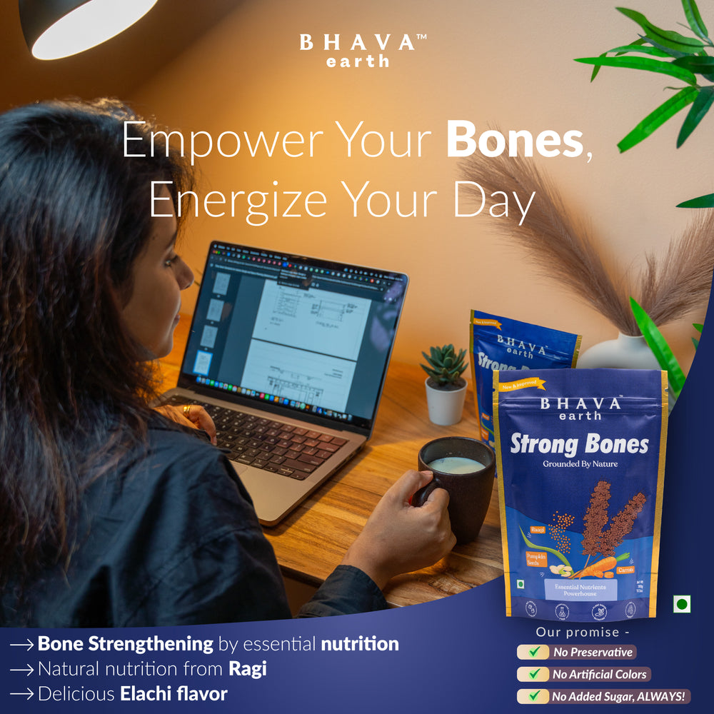 
                  
                    BhavaEarth Strong Bones | Calcium & Phosphorus Supplement | Kids & Women | No Added Sugar | 300g
                  
                